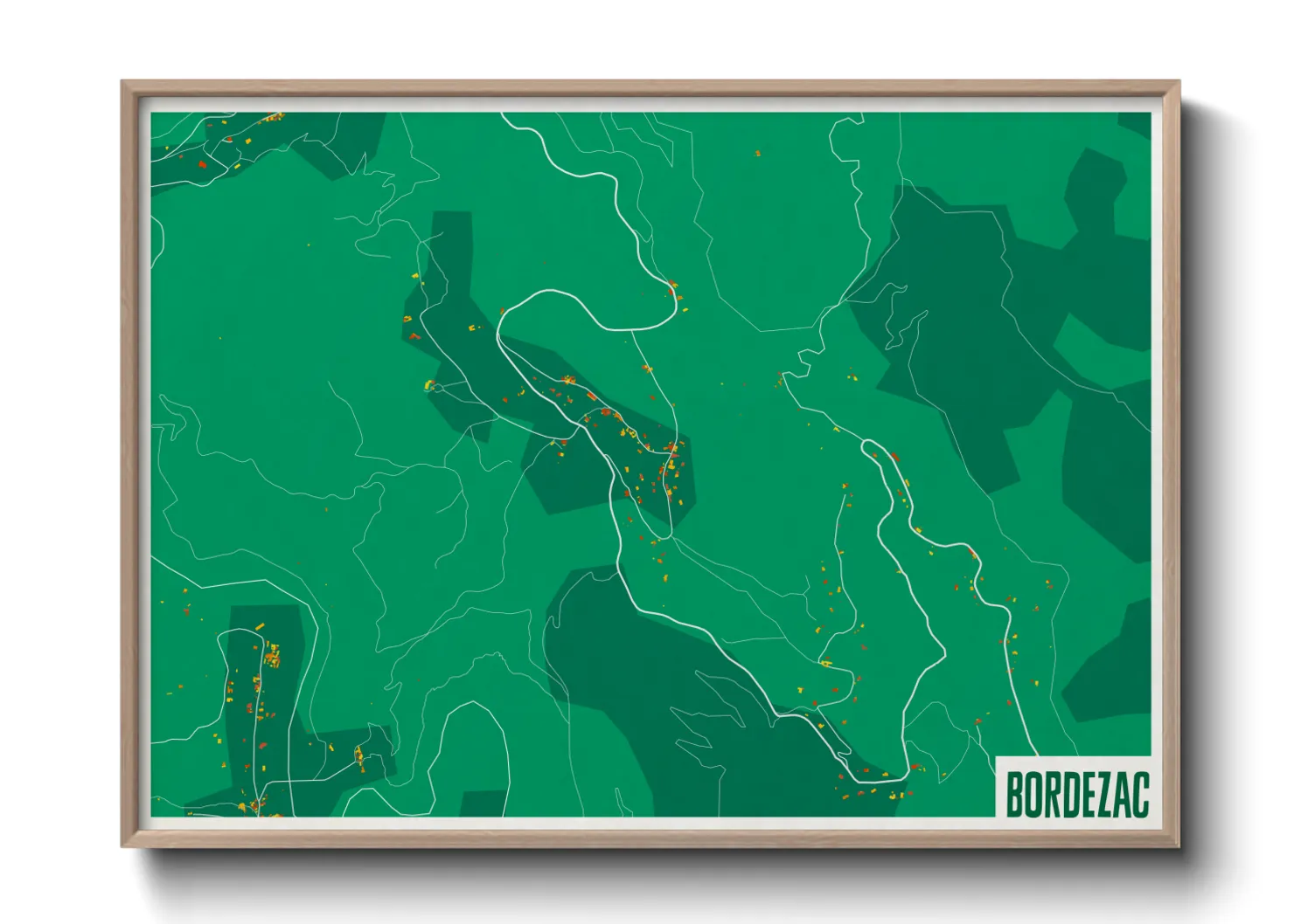 Une affiche de carte sur Bordezac