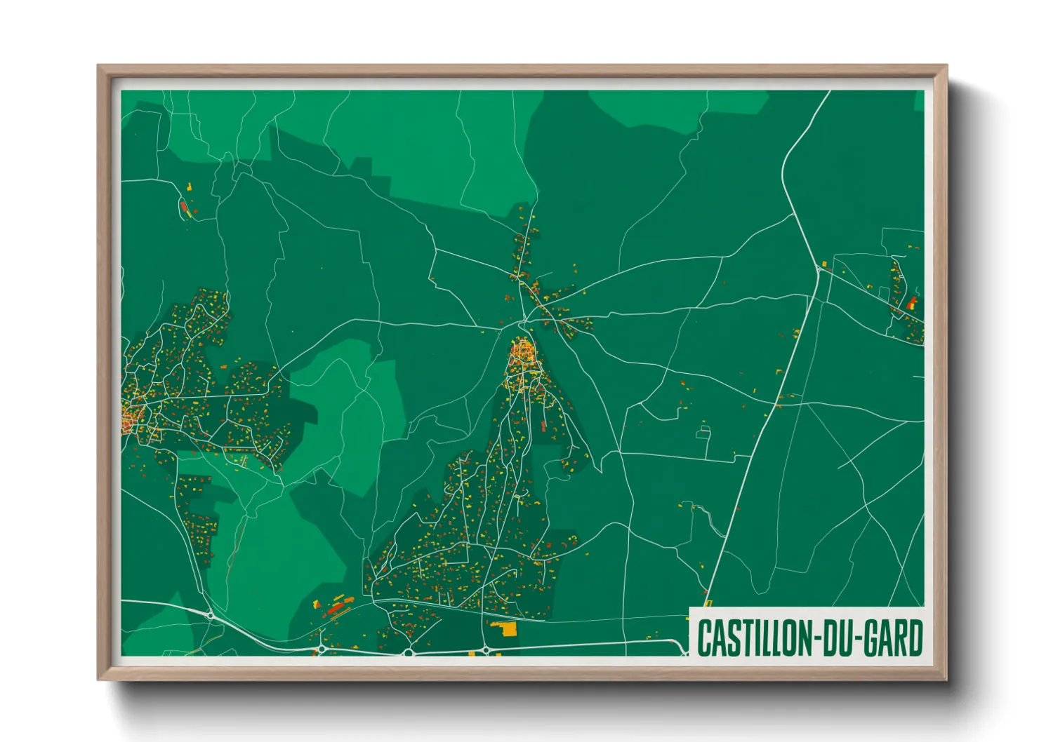 Une affiche de carte sur Castillon-du-Gard