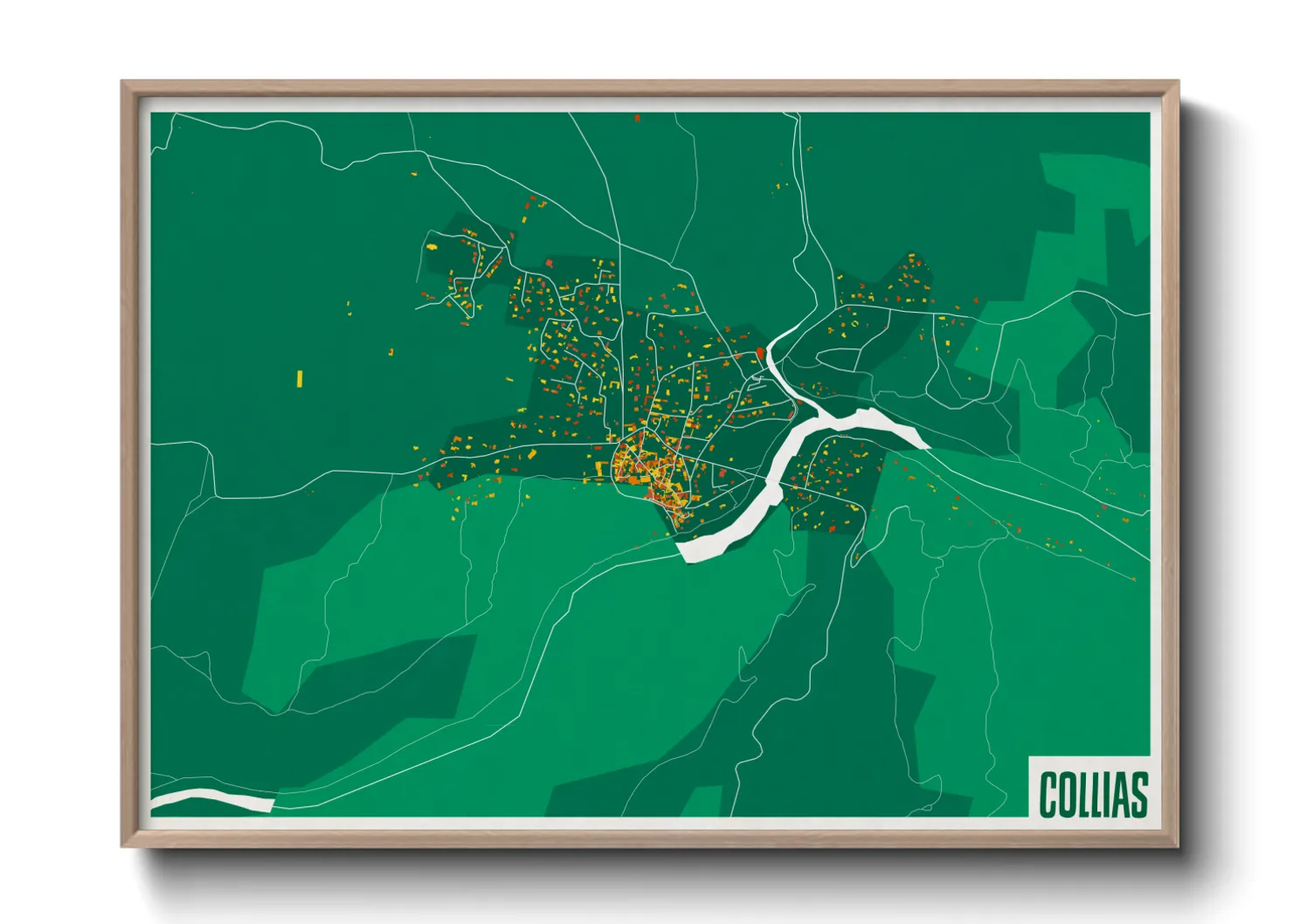 Une affiche de carte sur Collias