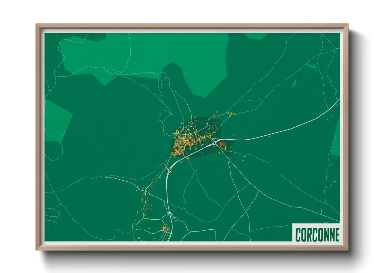 Une affiche de carte sur Corconne