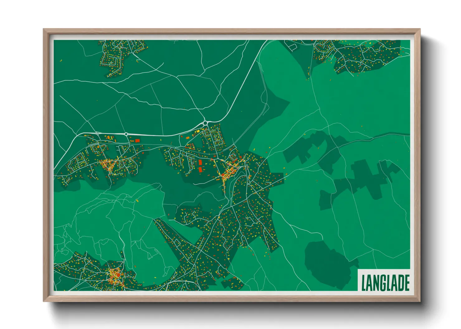 Une affiche de carte sur Langlade