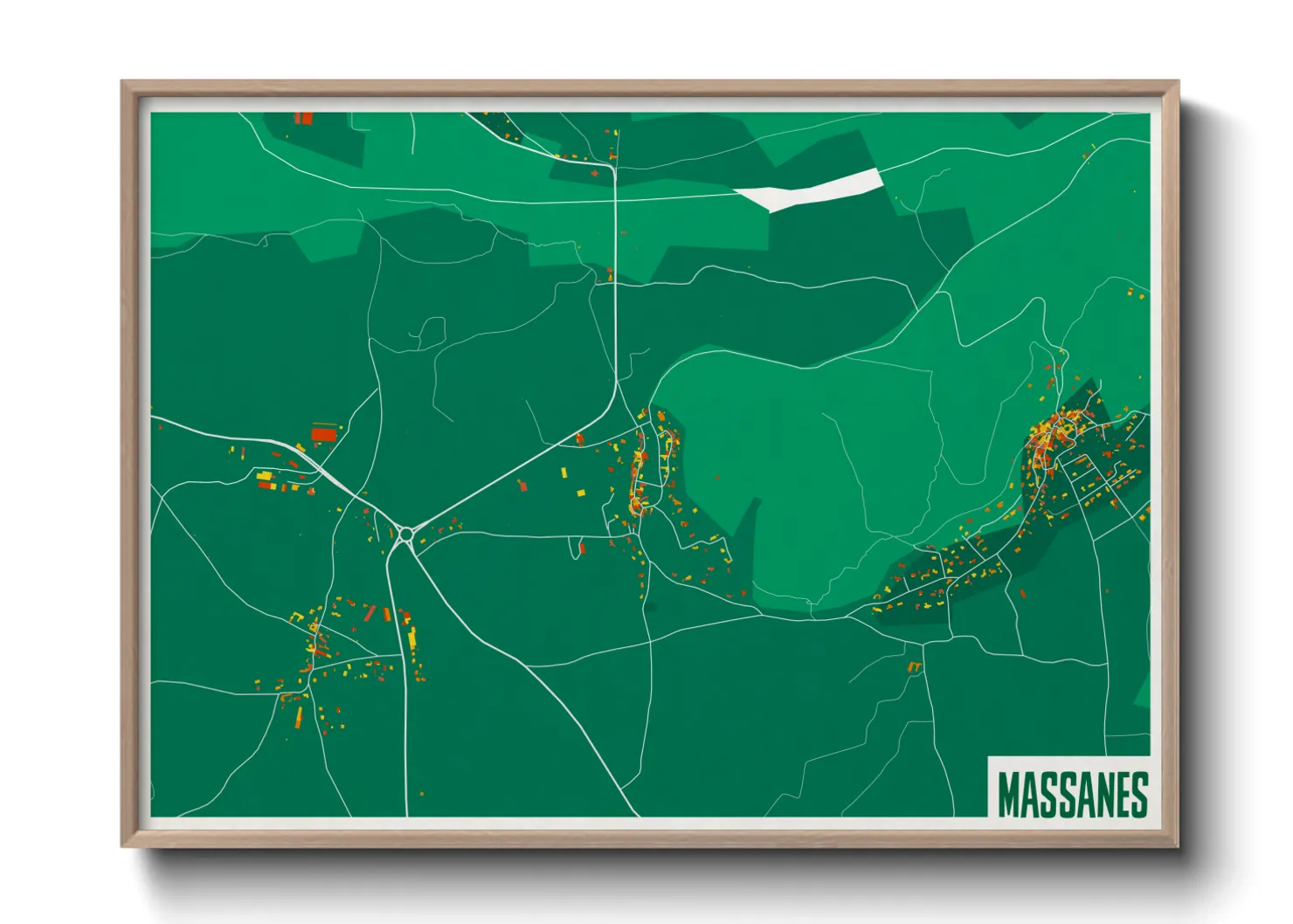 Une affiche de carte sur Massanes