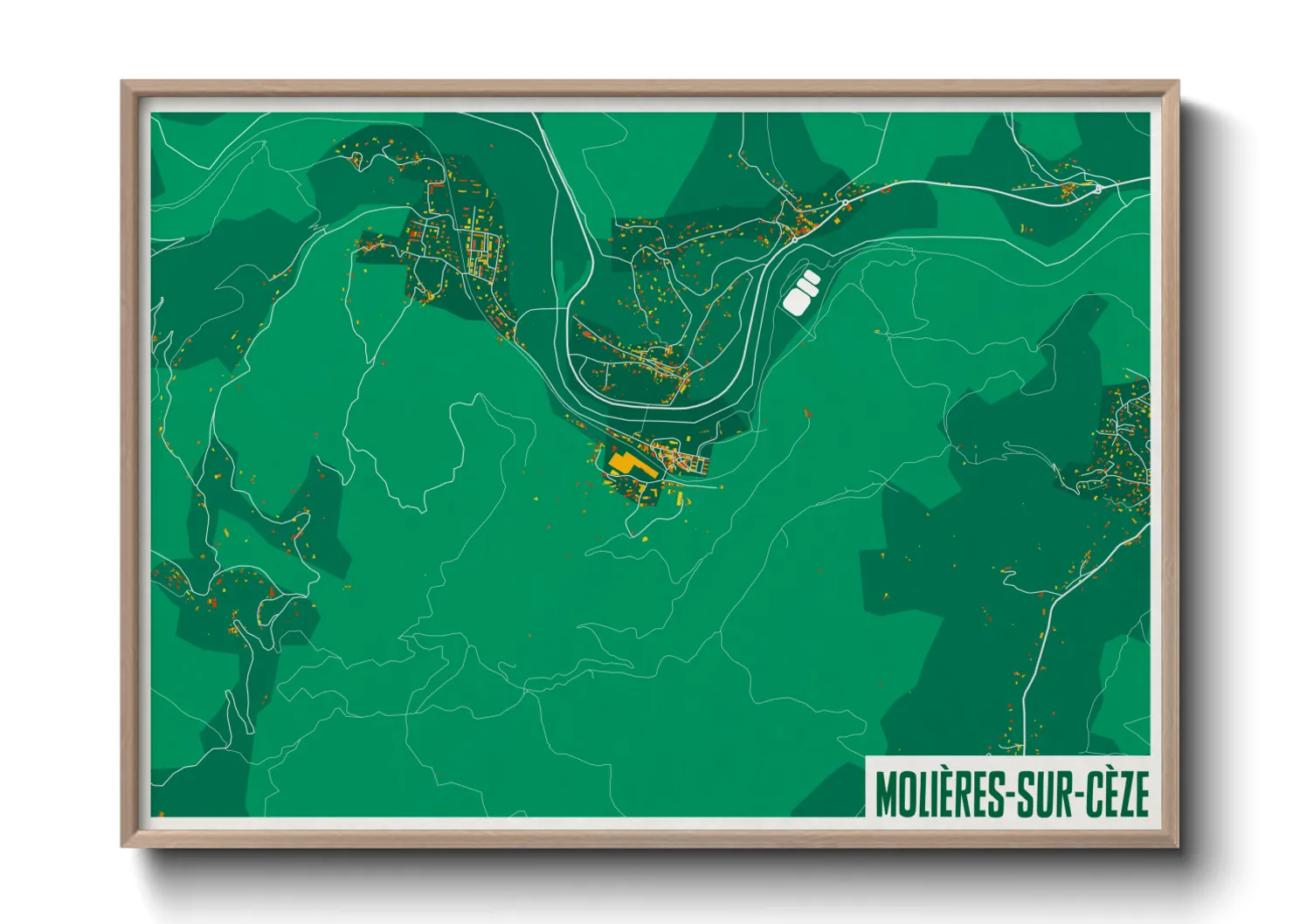 Une affiche de carte sur Molières-sur-Cèze