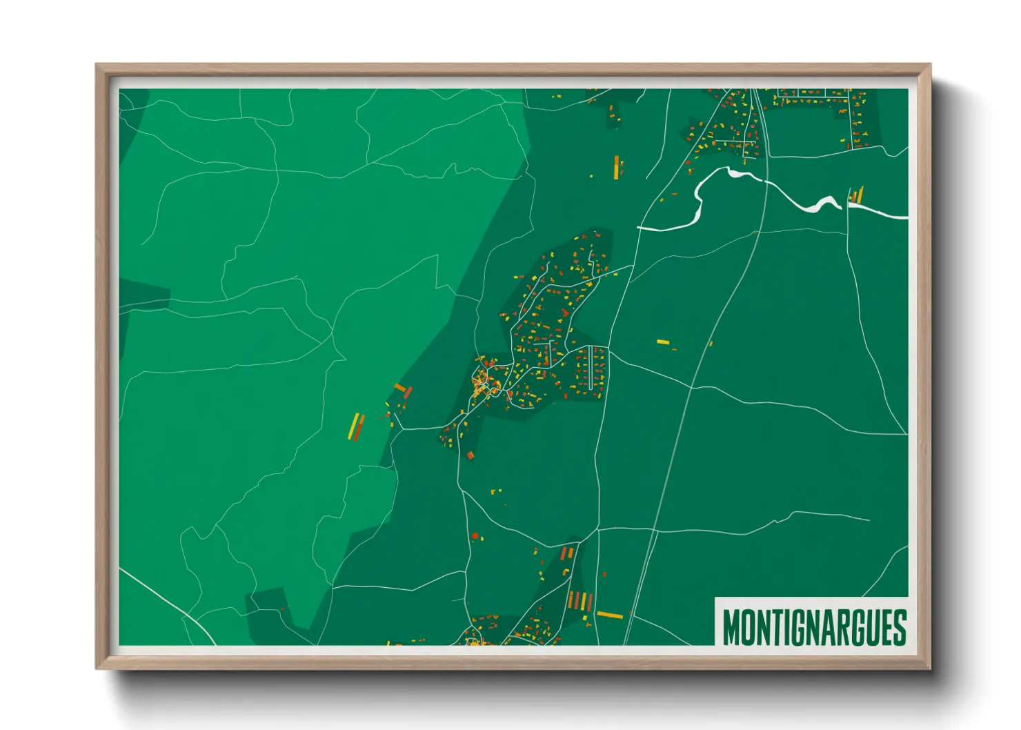 Une affiche de carte sur Montignargues