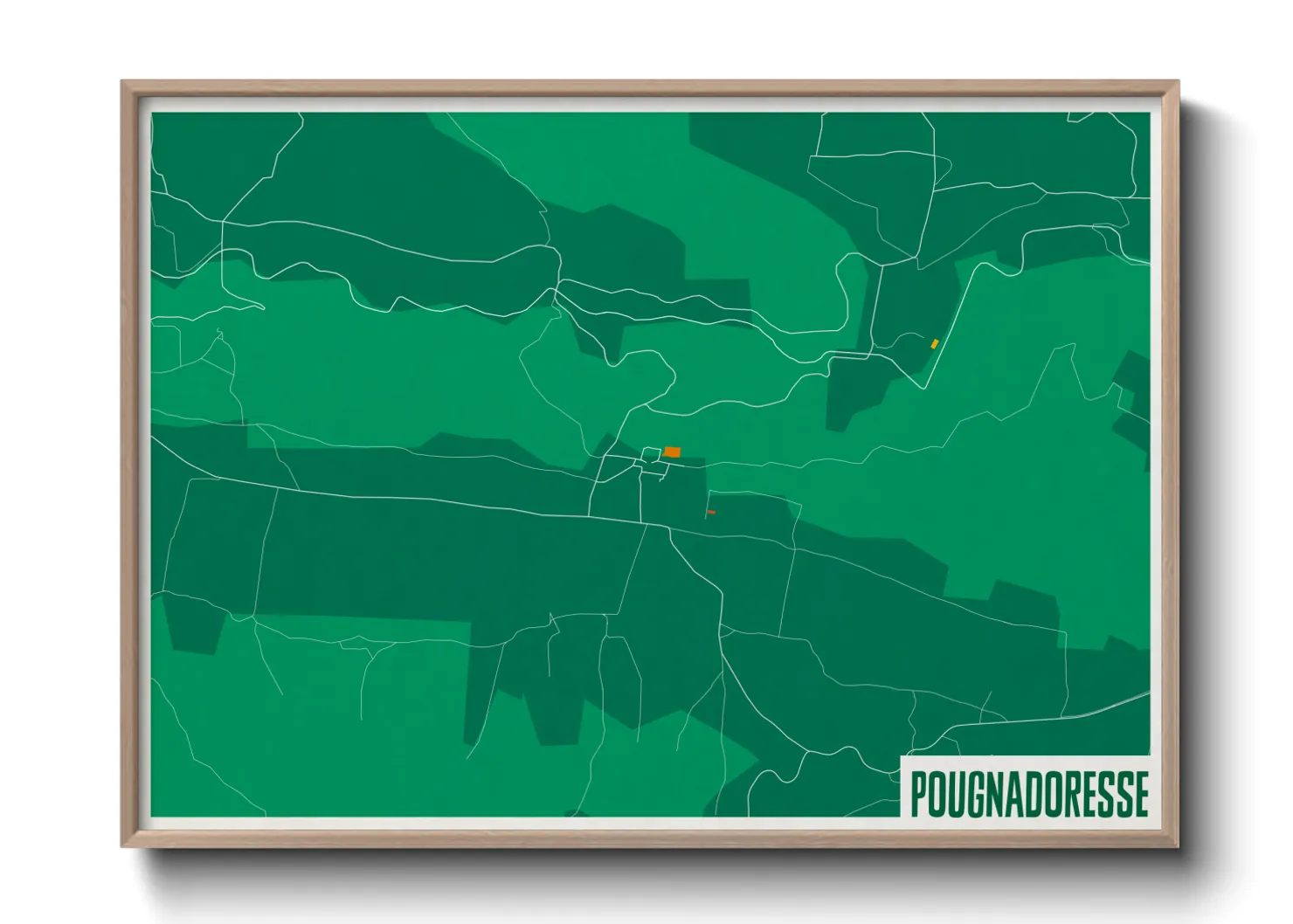 Une affiche de carte sur Pougnadoresse