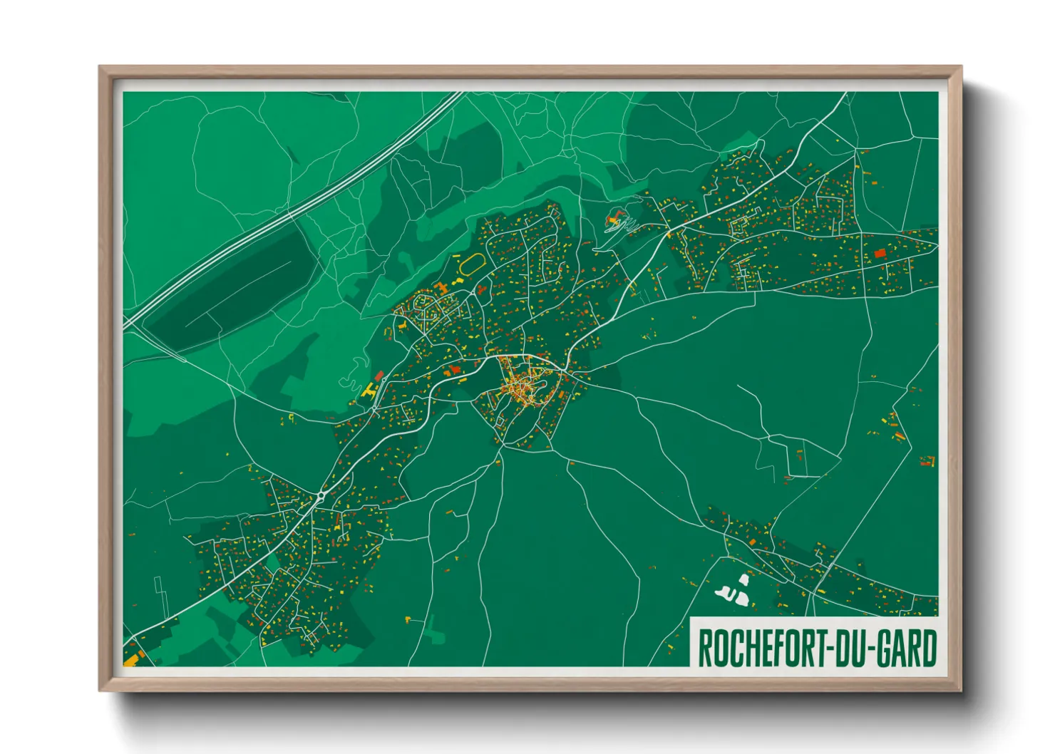 Une affiche de carte sur Rochefort-du-Gard