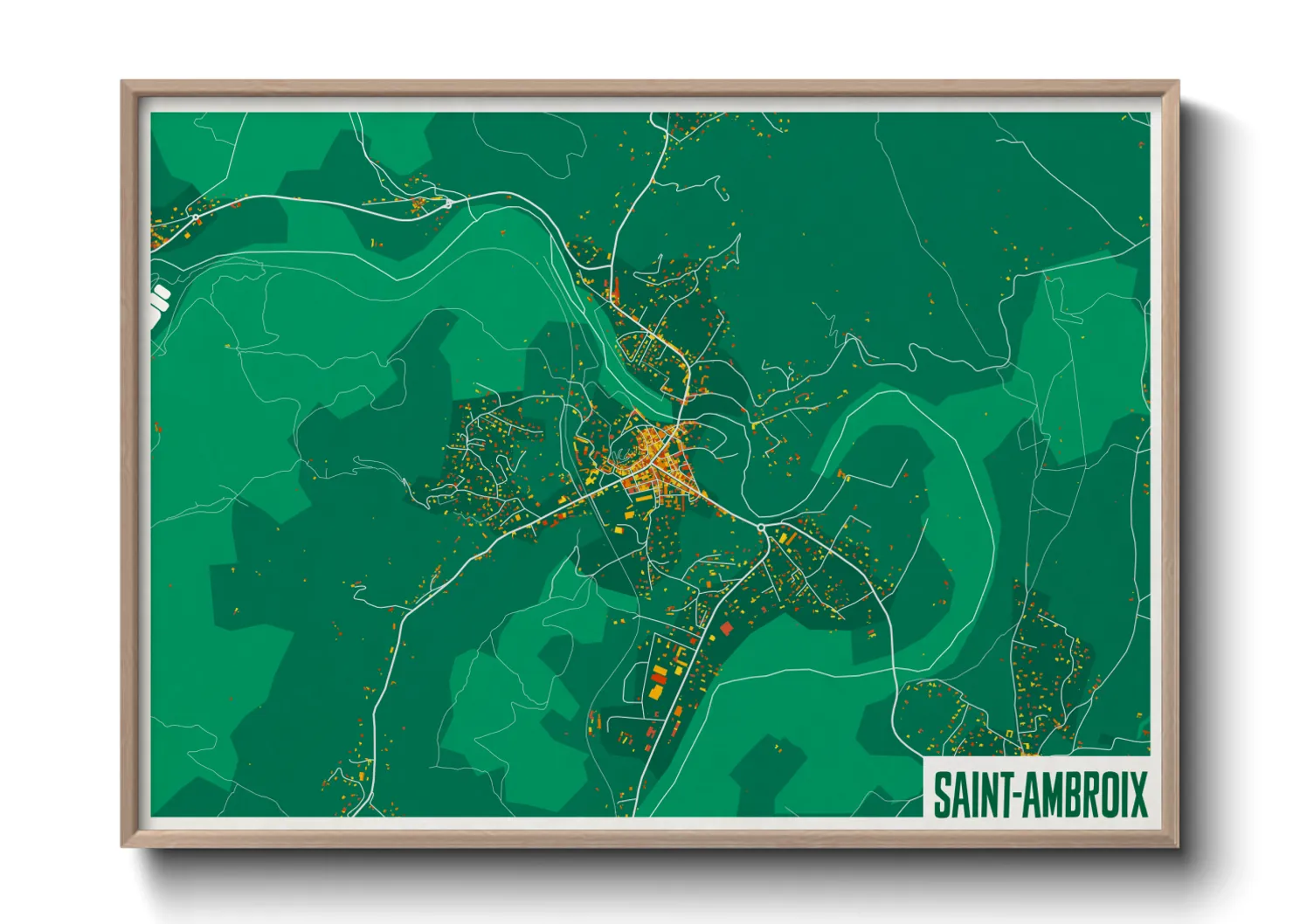 Une affiche de carte sur Saint-Ambroix