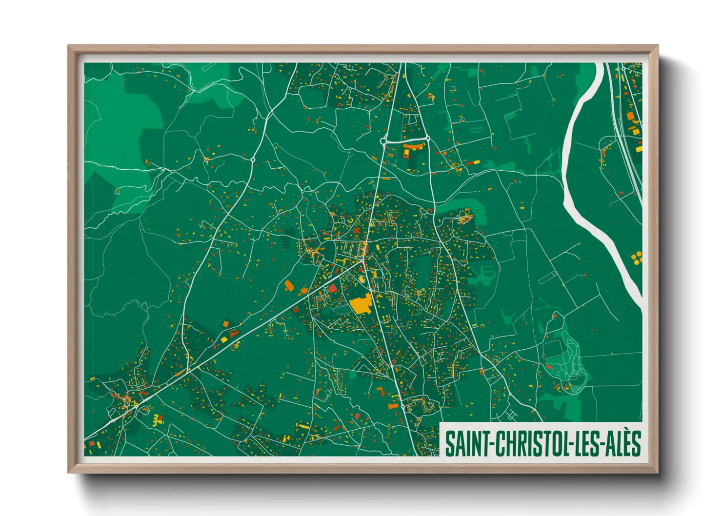 Une affiche de carte sur Saint-Christol-les-Alès
