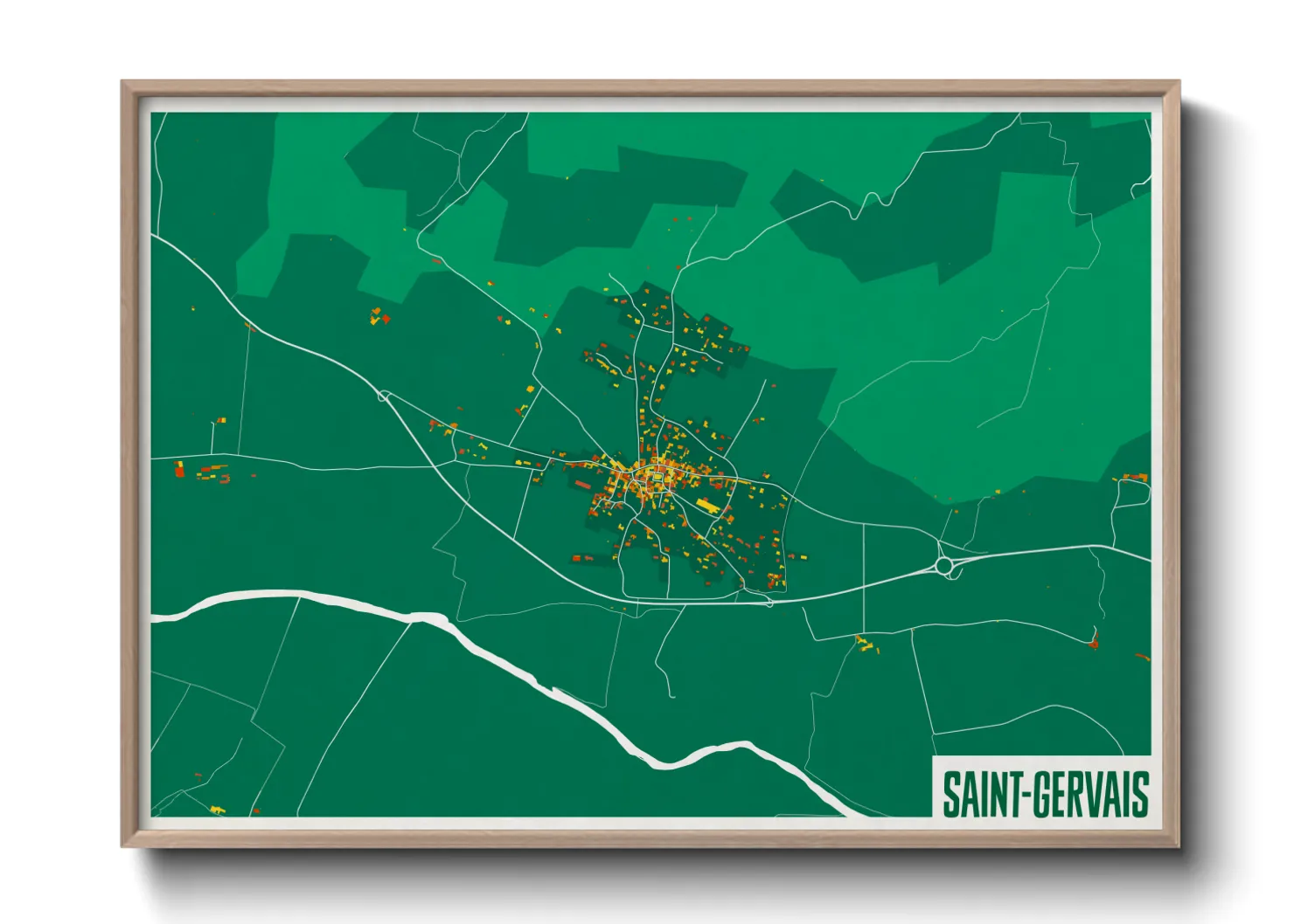 Une affiche de carte sur Saint-Gervais
