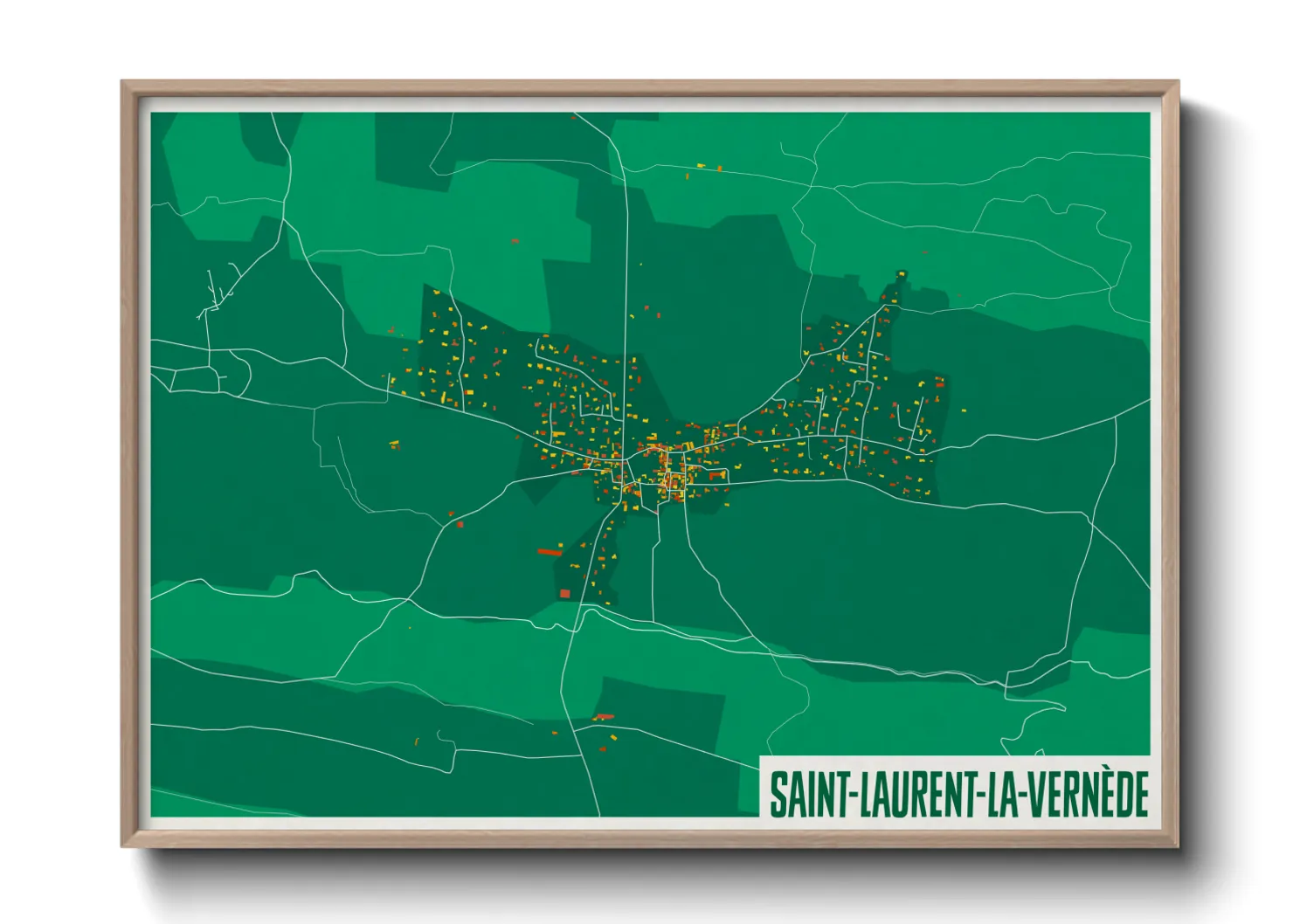 Une affiche de carte sur Saint-Laurent-la-Vernède