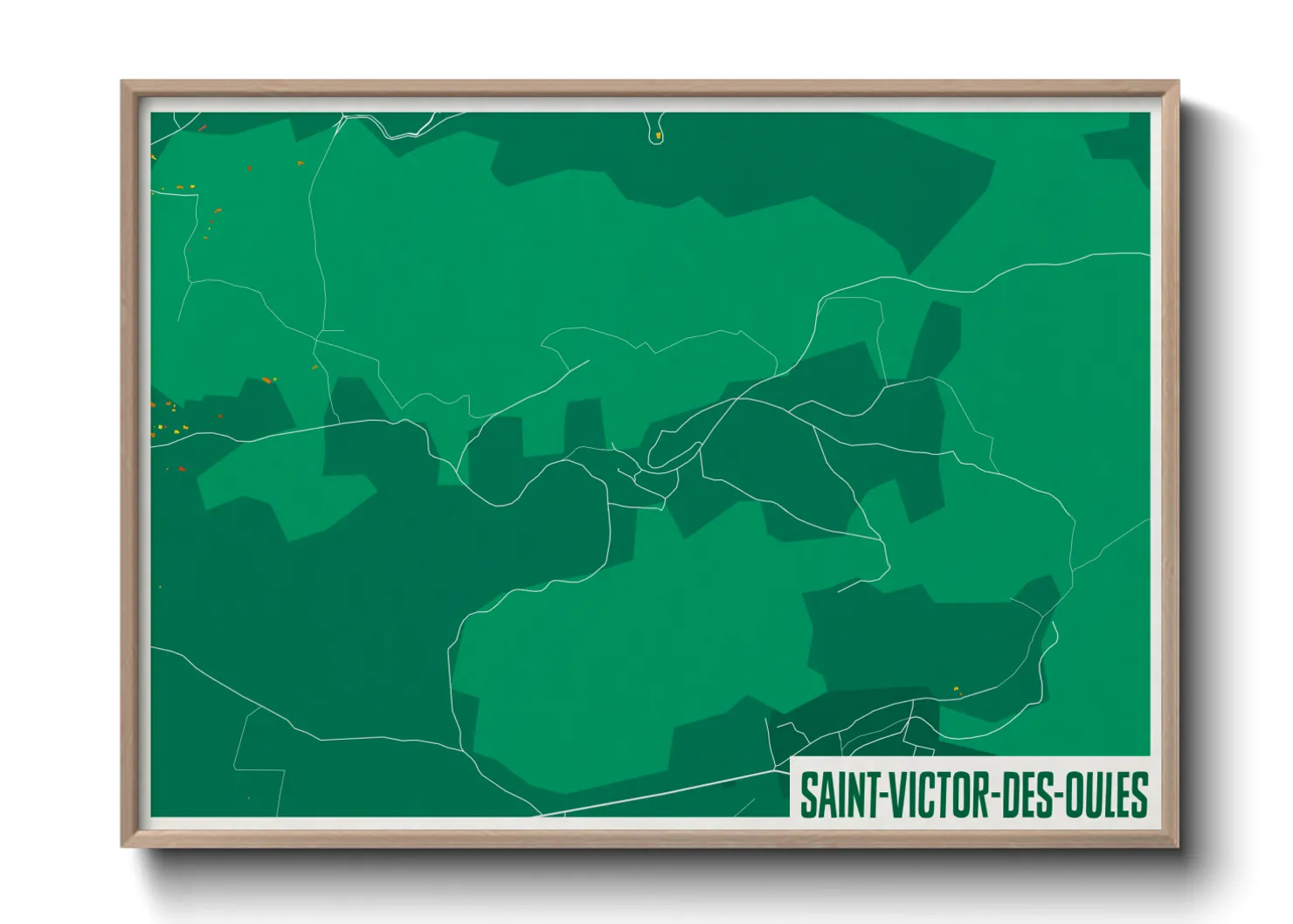 Une affiche de carte sur Saint-Victor-des-Oules