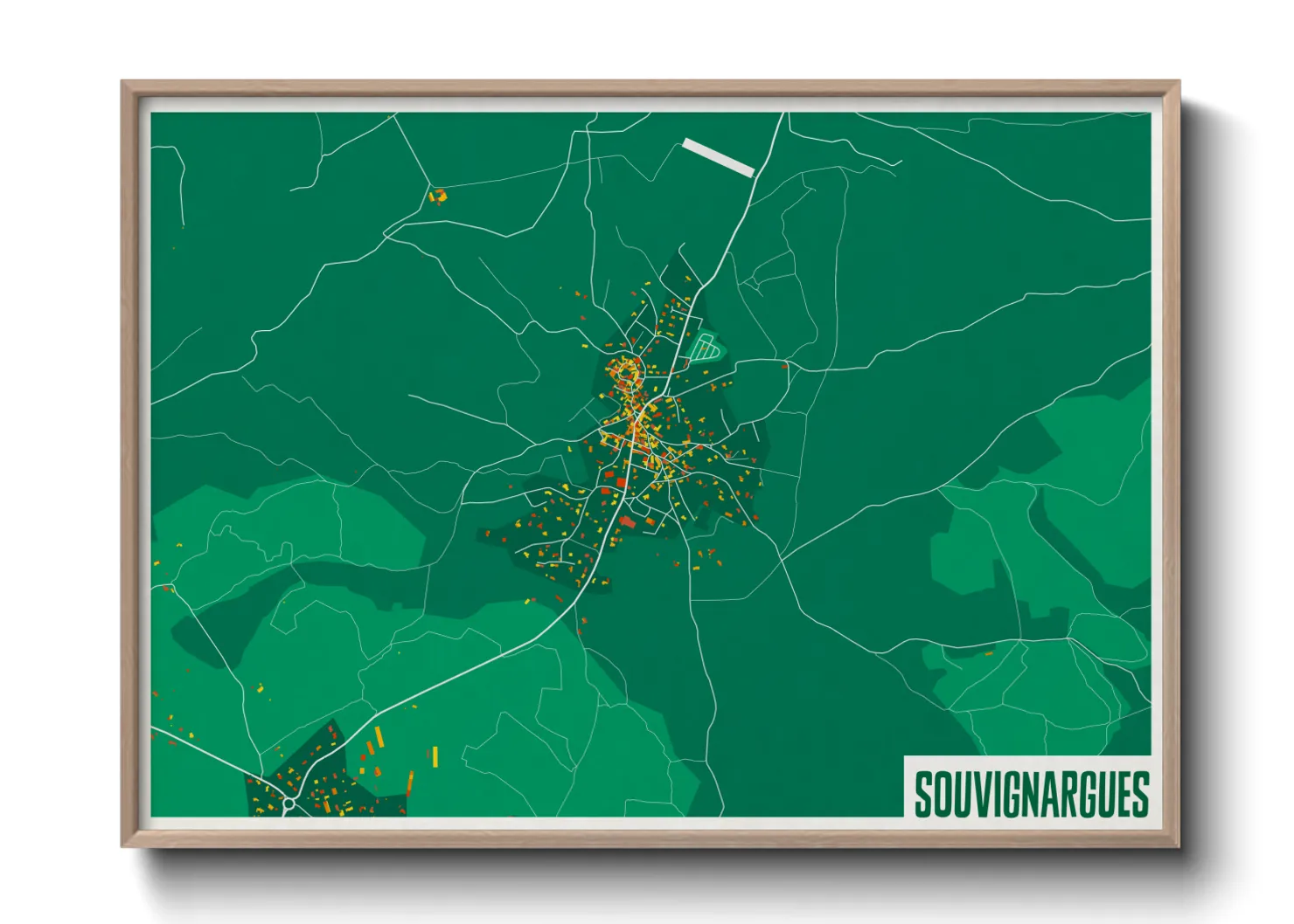 Une affiche de carte sur Souvignargues