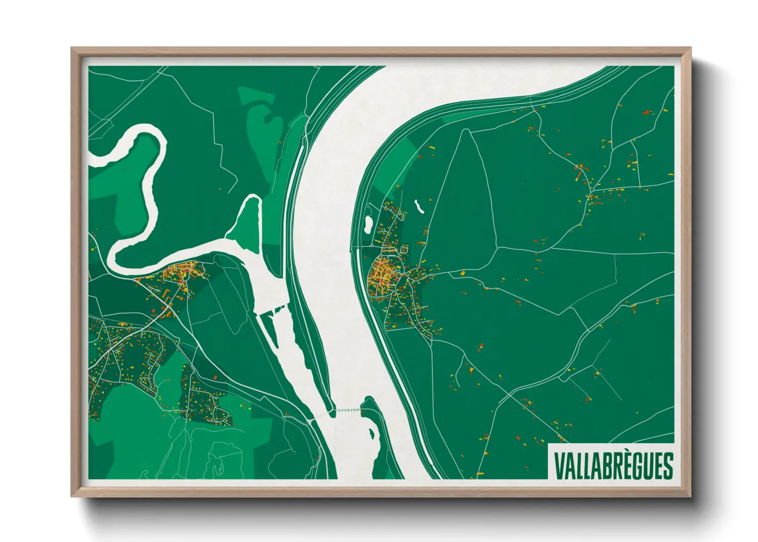 Une affiche de carte sur Vallabrègues