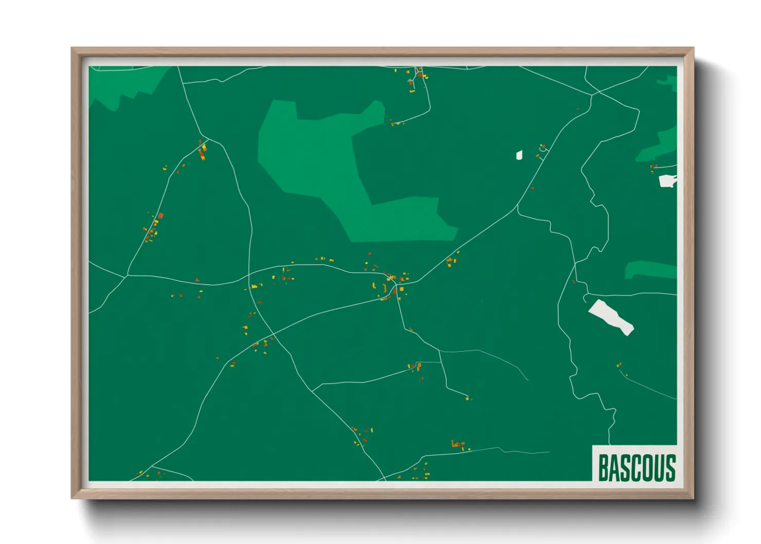 Une affiche de carte sur Bascous