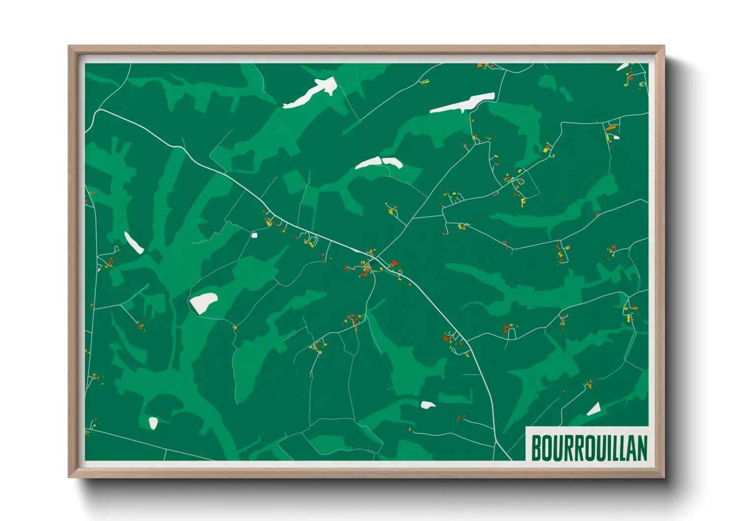 Une affiche de carte sur Bourrouillan