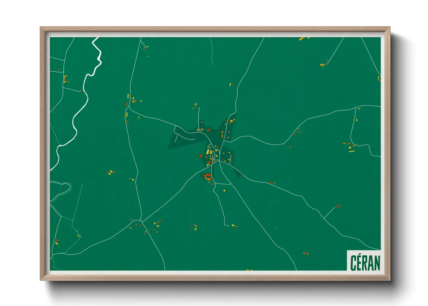 Une affiche de carte sur Céran