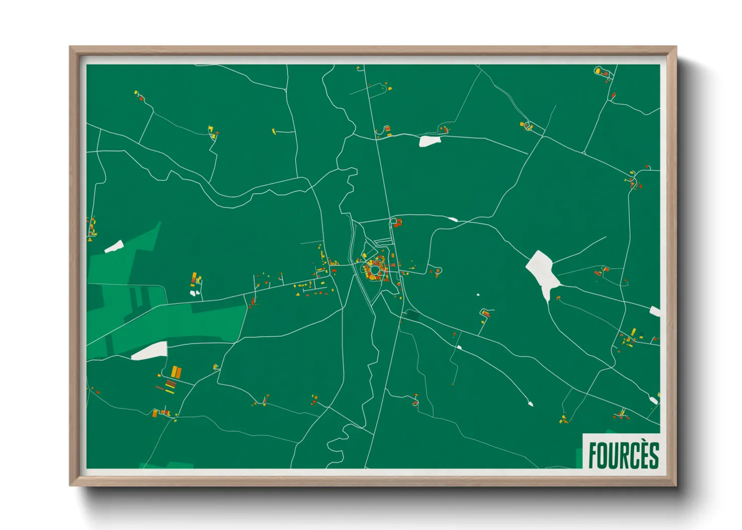 Une affiche de carte sur Fourcès