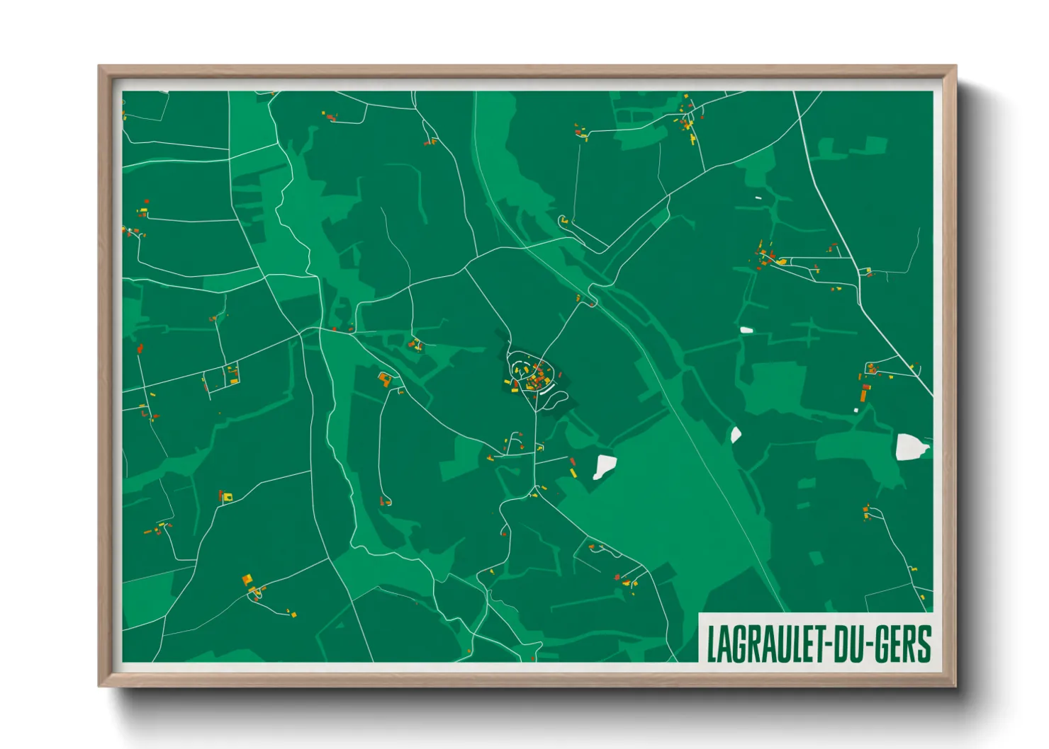 Une affiche de carte sur Lagraulet-du-Gers