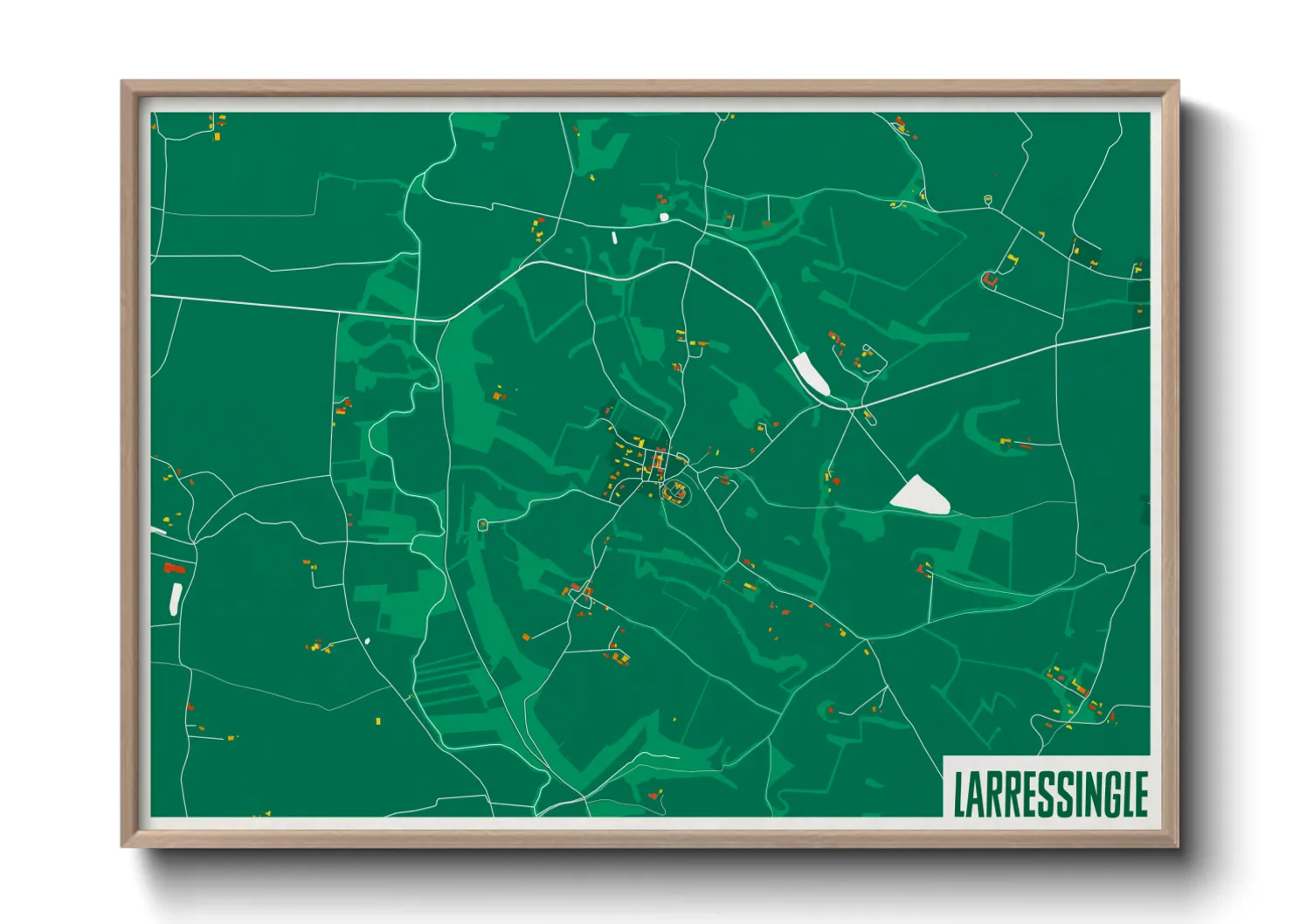Une affiche de carte sur Larressingle
