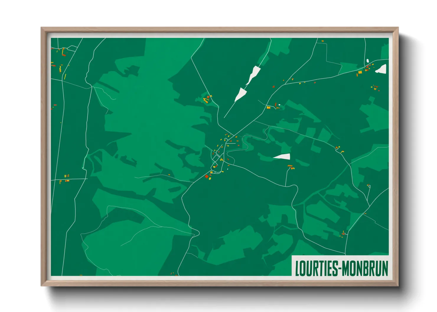 Une affiche de carte sur Lourties-Monbrun