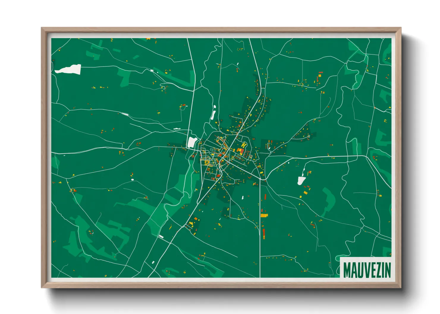 Une affiche de carte sur Mauvezin