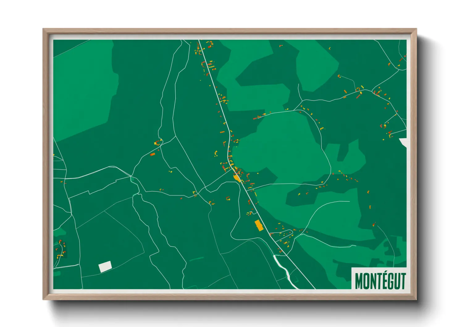 Une affiche de carte sur Montégut