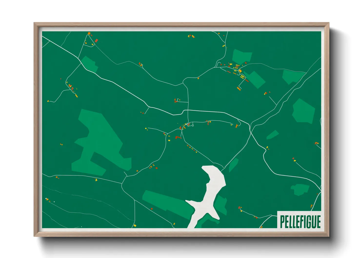 Une affiche de carte sur Pellefigue