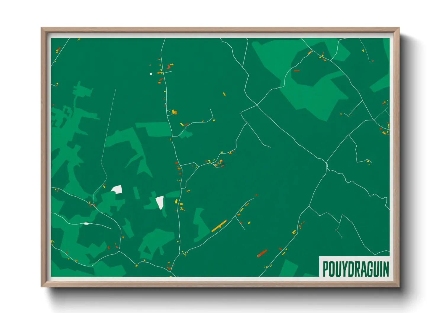 Une affiche de carte sur Pouydraguin