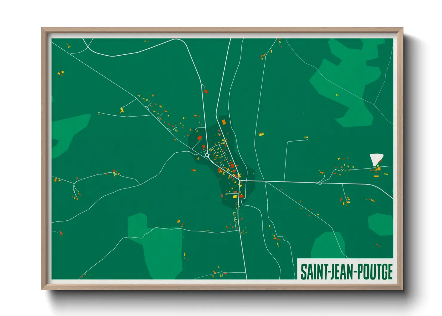 Une affiche de carte sur Saint-Jean-Poutge