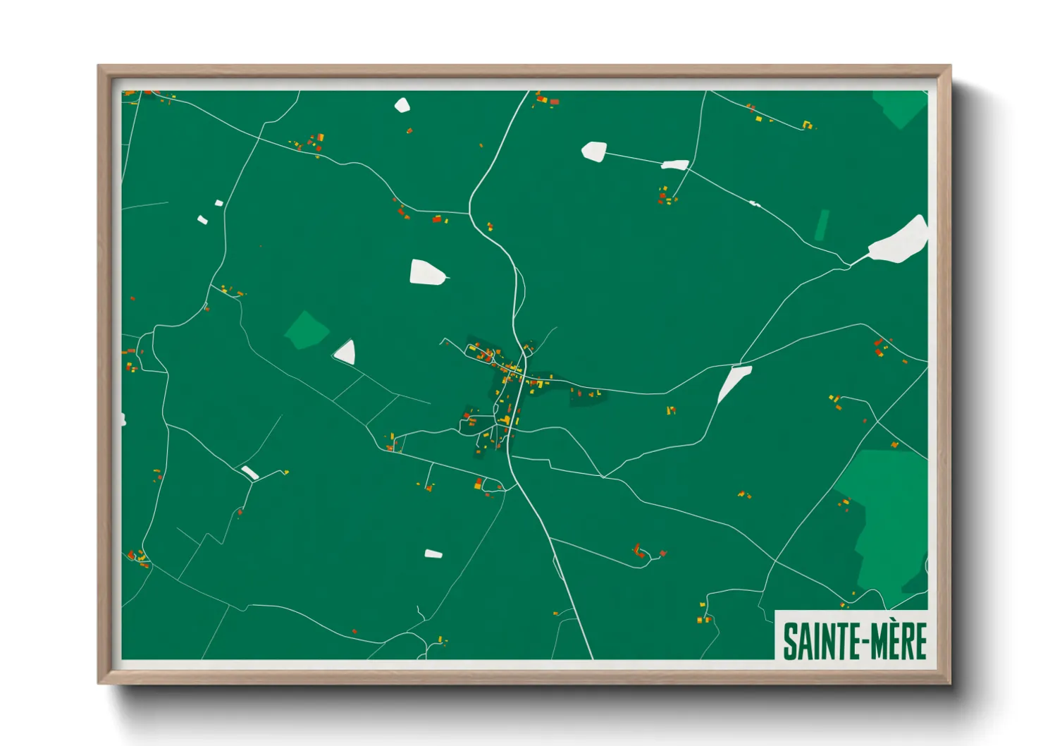 Une affiche de carte sur Sainte-Mère