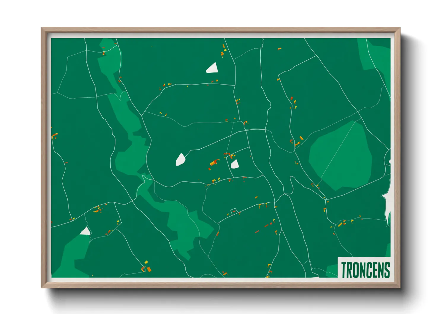 Une affiche de carte sur Troncens