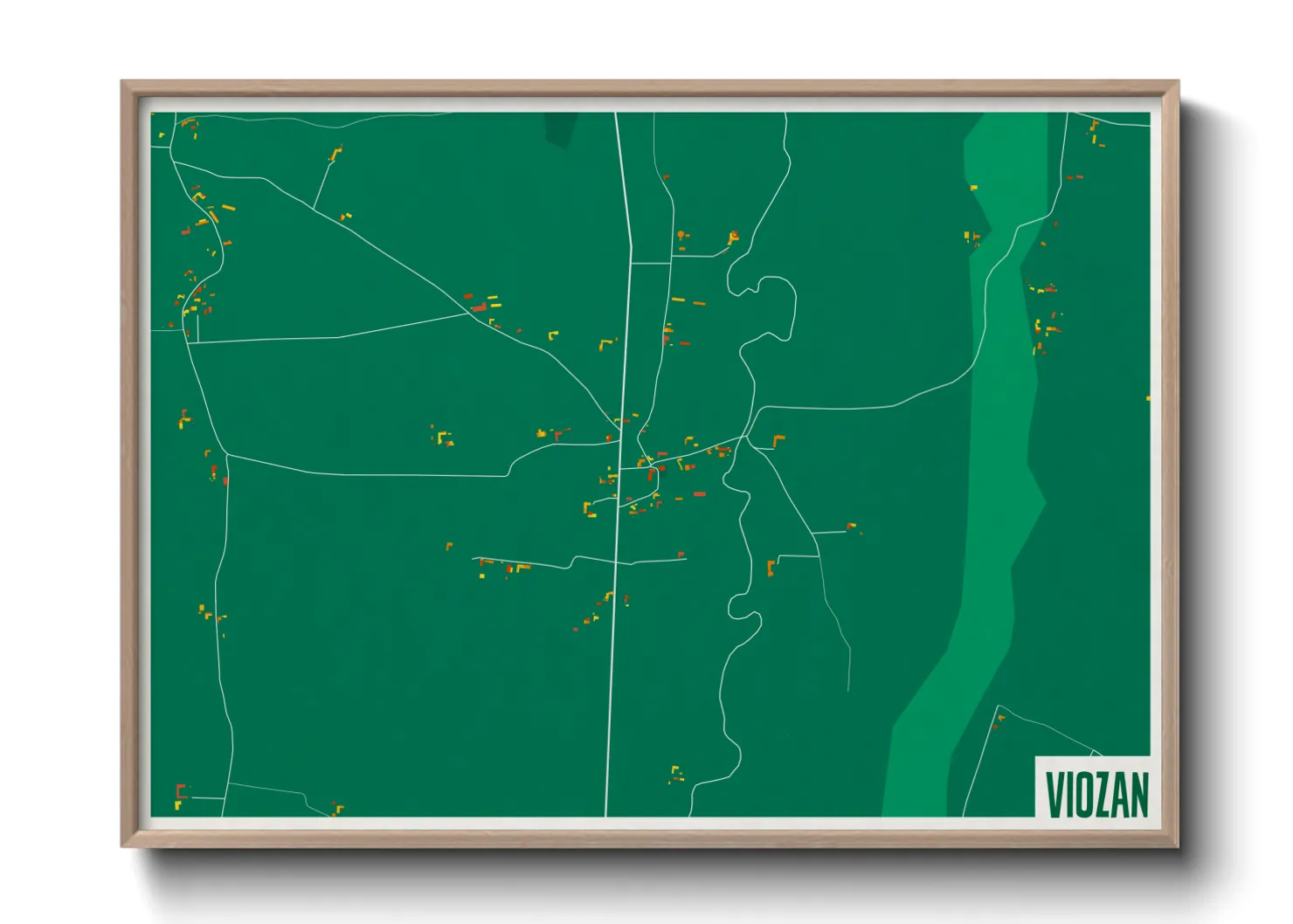 Une affiche de carte sur Viozan