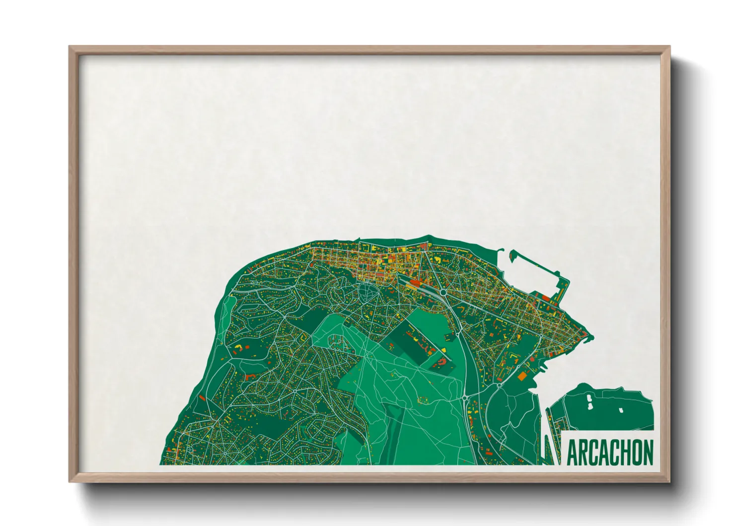 Une affiche de carte sur Arcachon