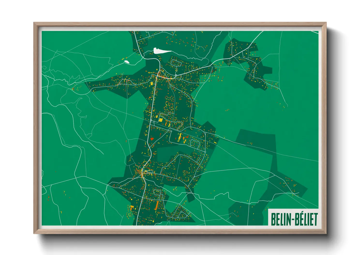 Une affiche de carte sur Belin-Béliet