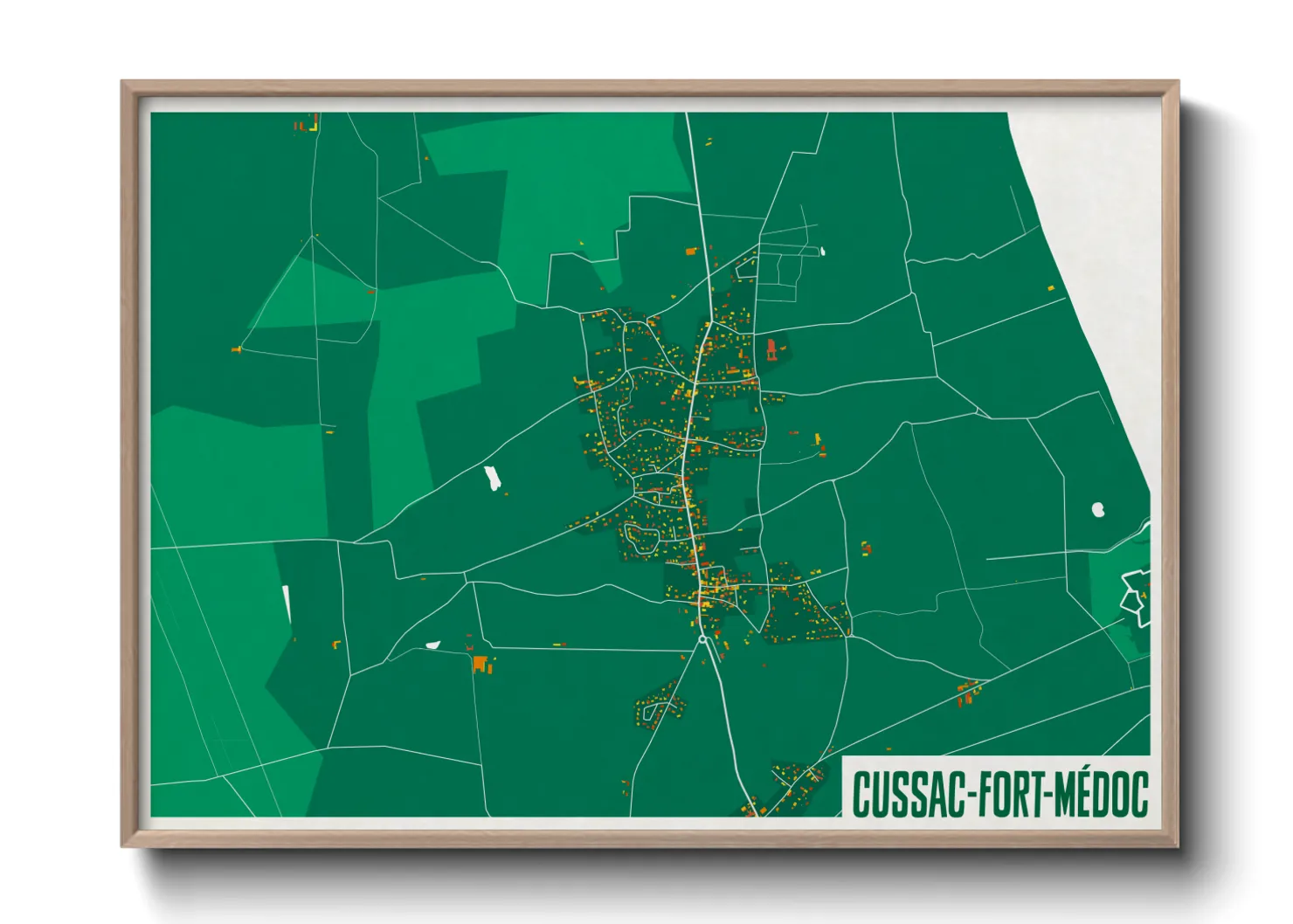 Une affiche de carte sur Cussac-Fort-Médoc