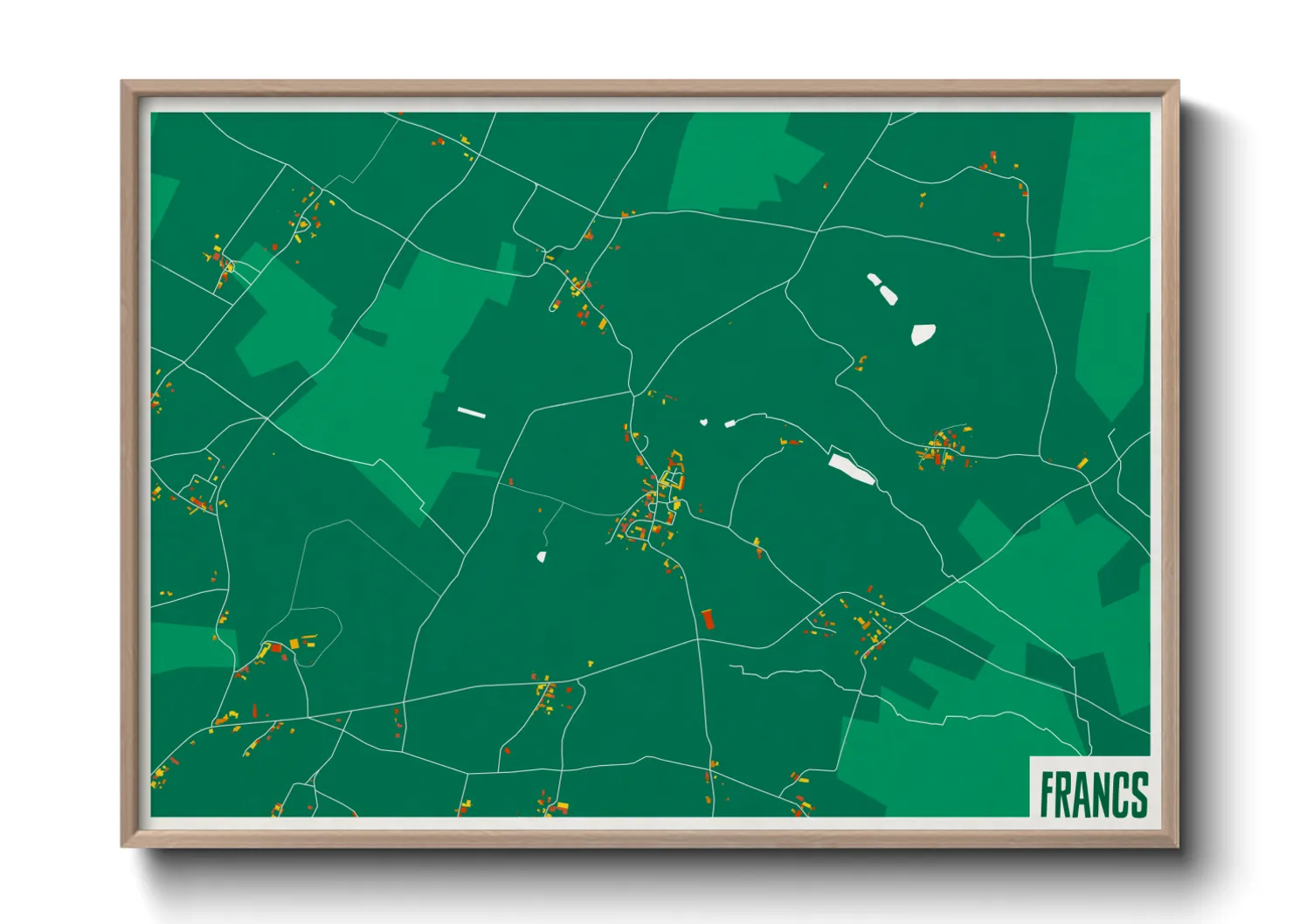 Une affiche de carte sur Francs