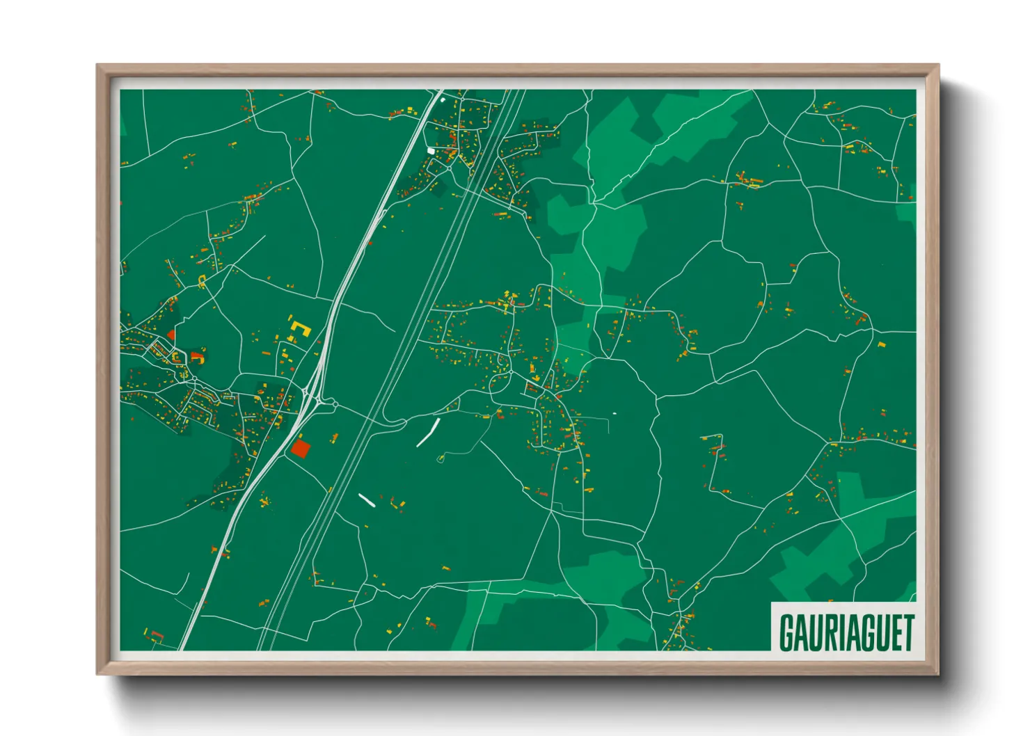 Une affiche de carte sur Gauriaguet