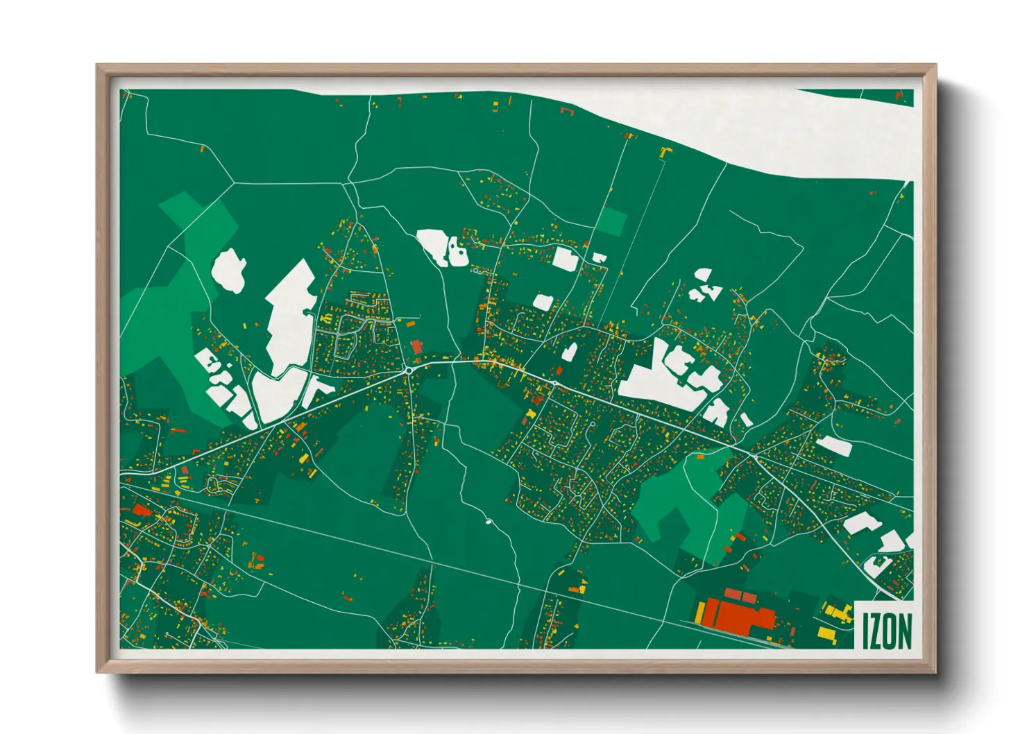 Une affiche de carte sur Izon