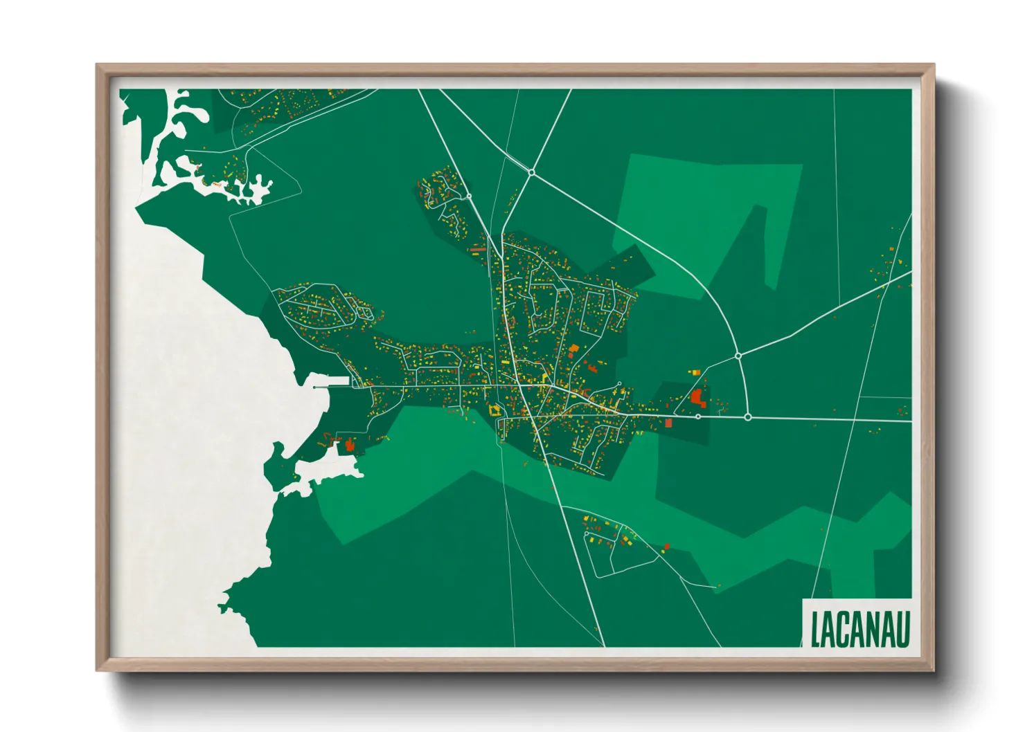 Une affiche de carte sur Lacanau