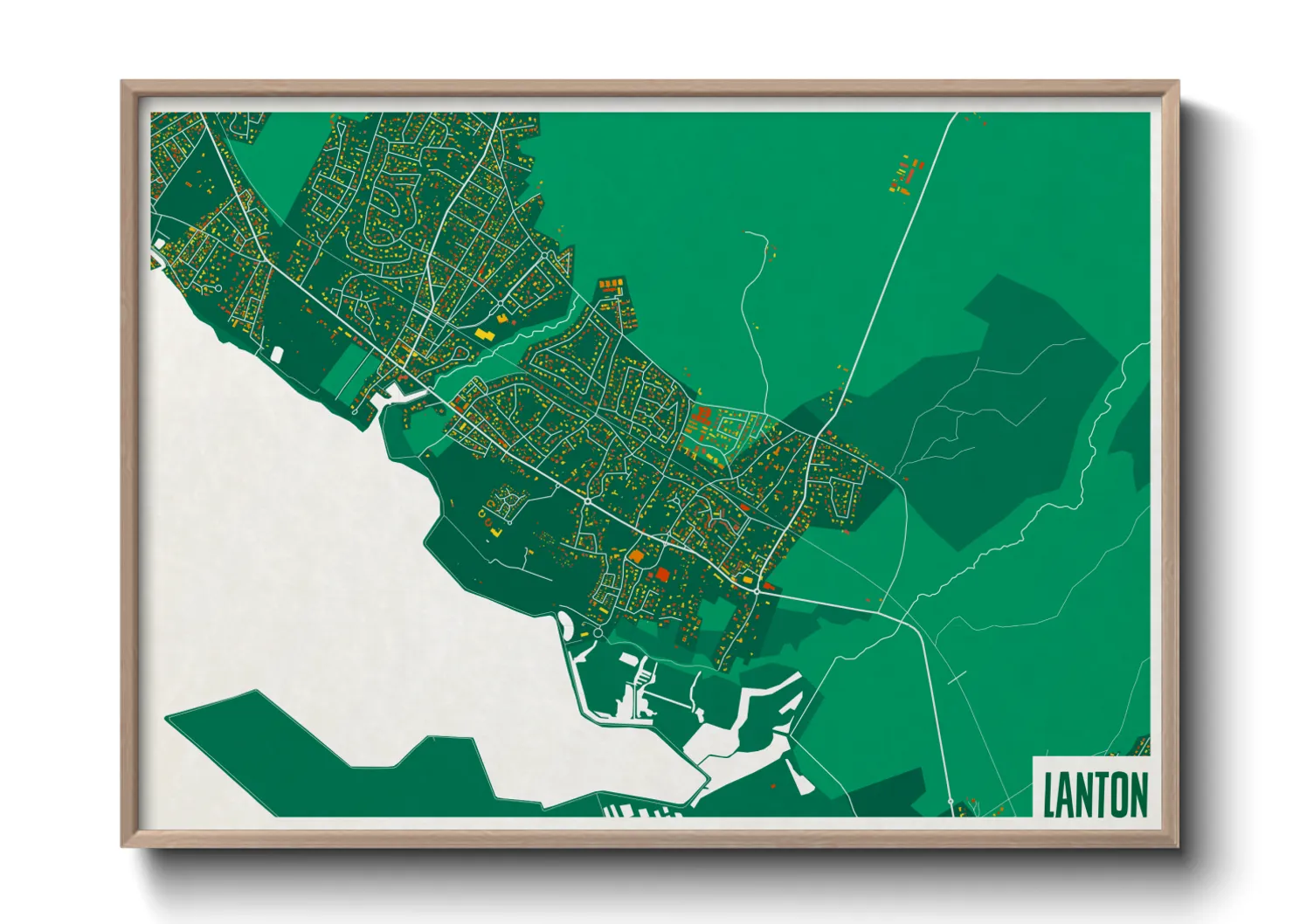 Une affiche de carte sur Lanton