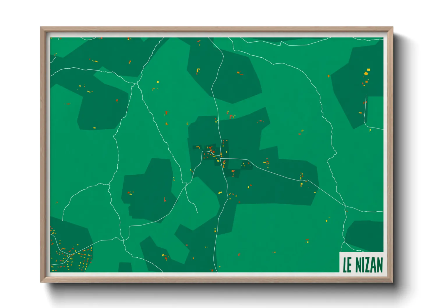 Une affiche de carte sur Le Nizan
