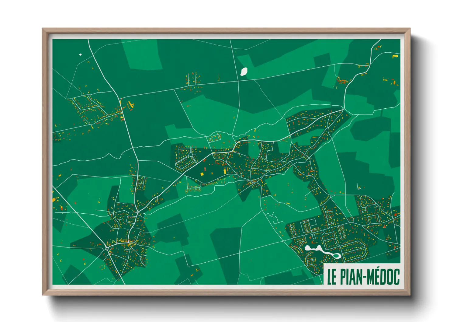 Une affiche de carte sur Le Pian-Médoc