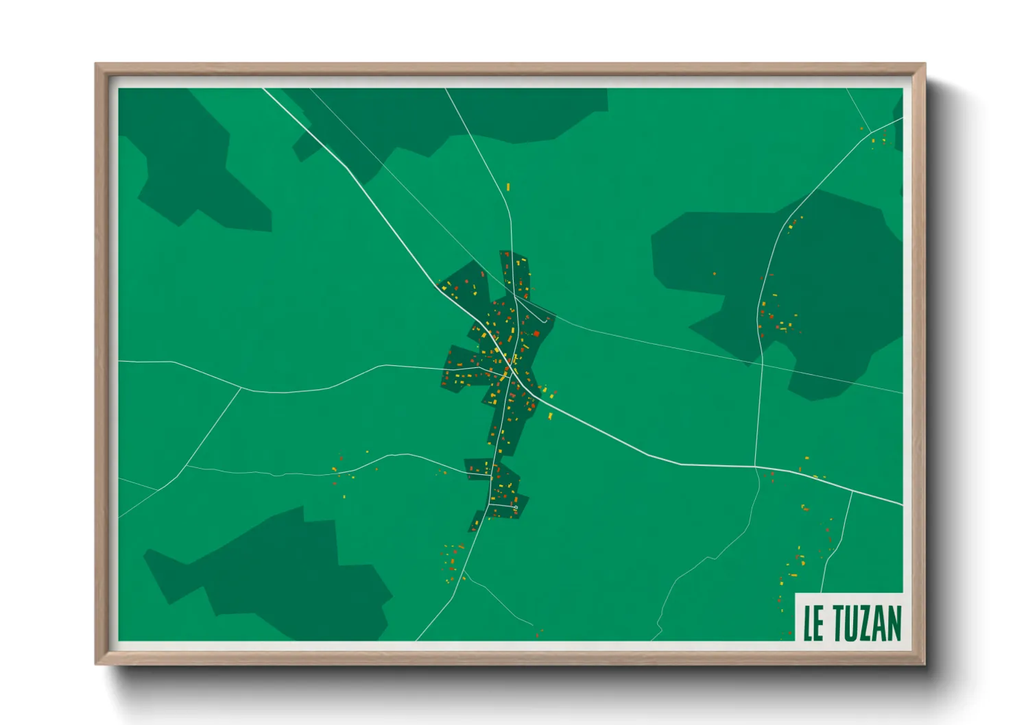 Une affiche de carte sur Le Tuzan