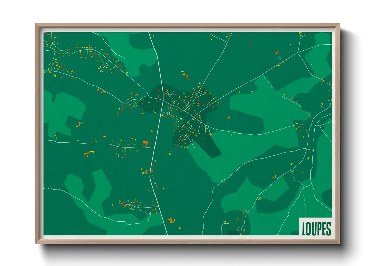 Une affiche de carte sur Loupes