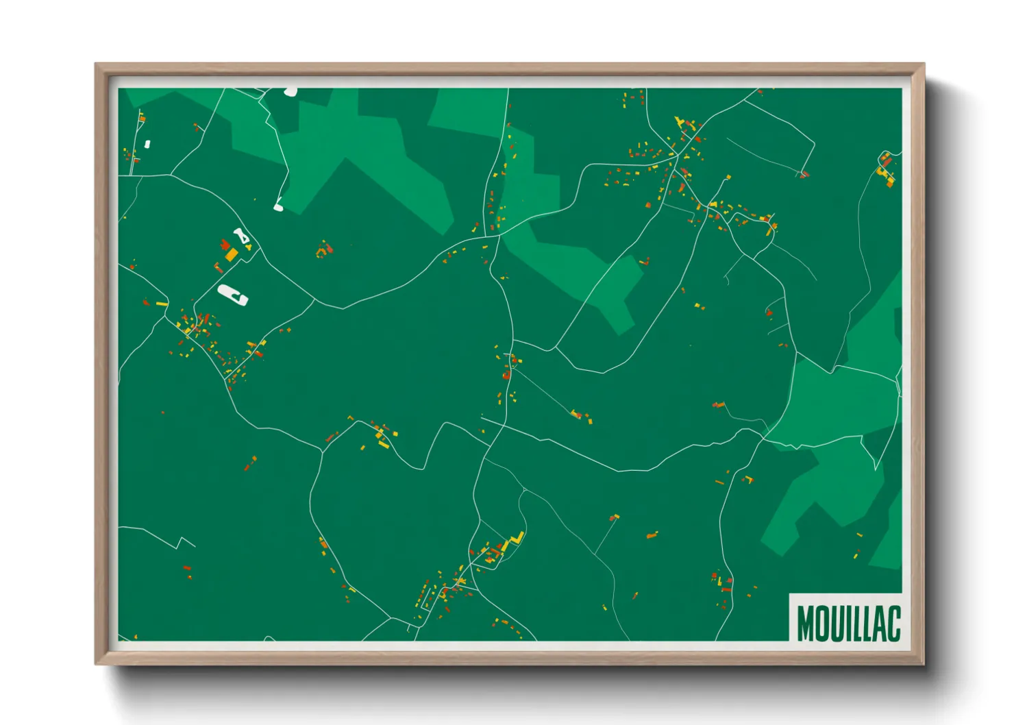 Une affiche de carte sur Mouillac