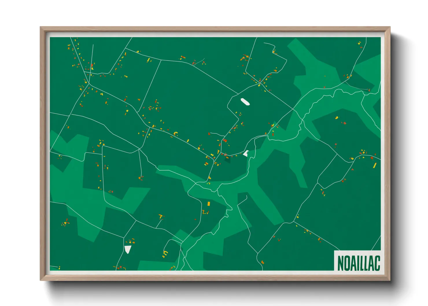 Une affiche de carte sur Noaillac
