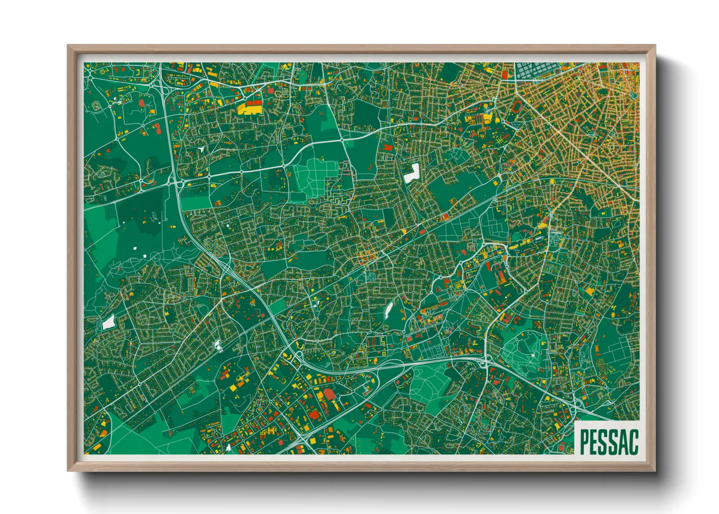 Une affiche de carte sur Pessac