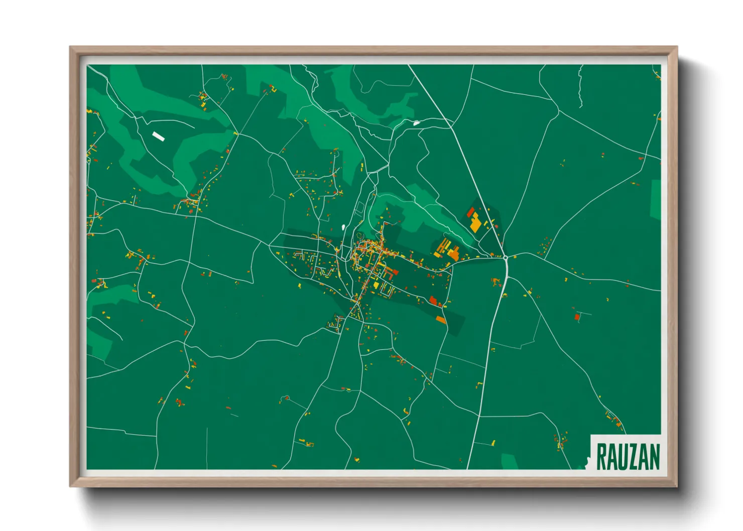Une affiche de carte sur Rauzan
