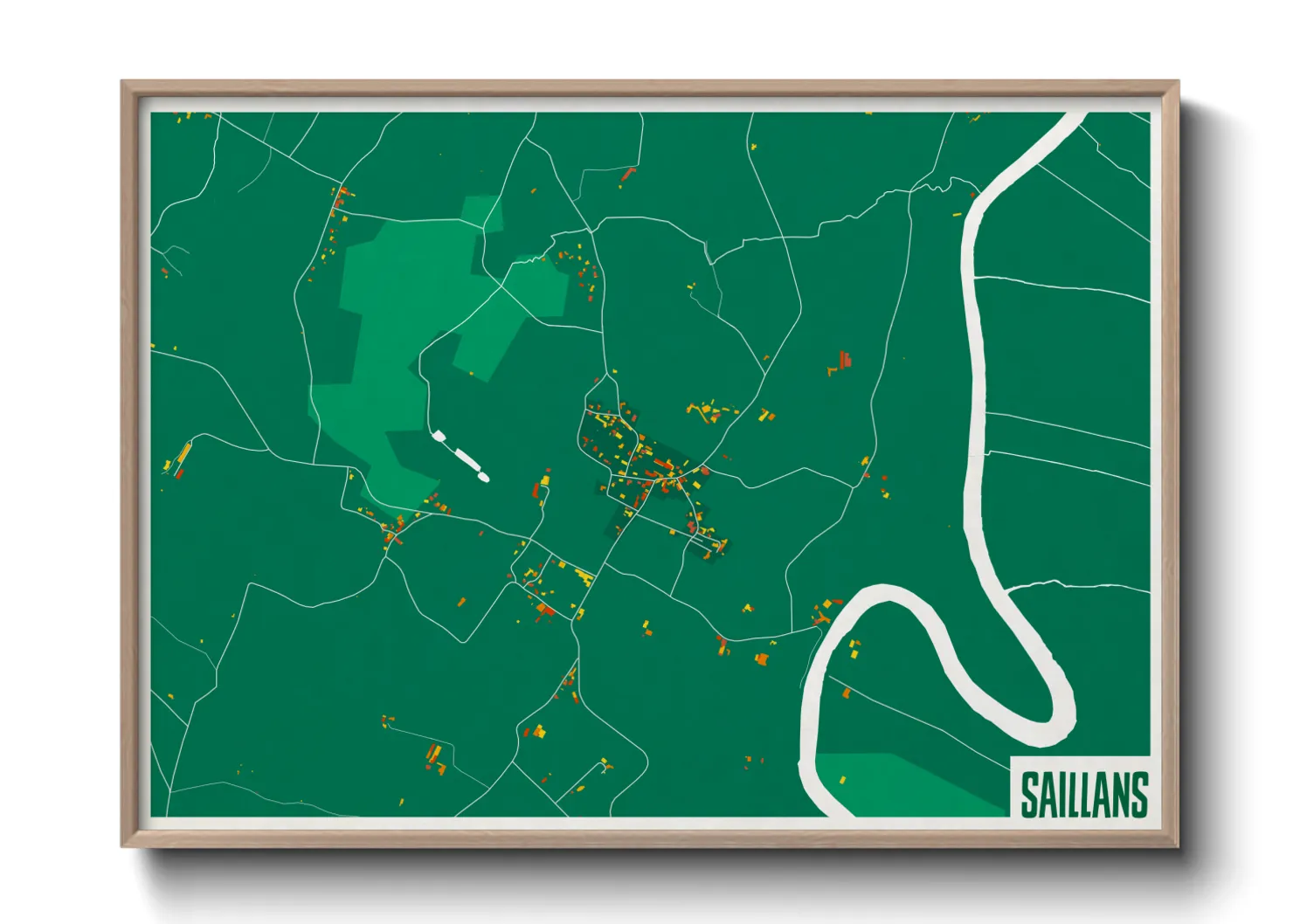 Une affiche de carte sur Saillans
