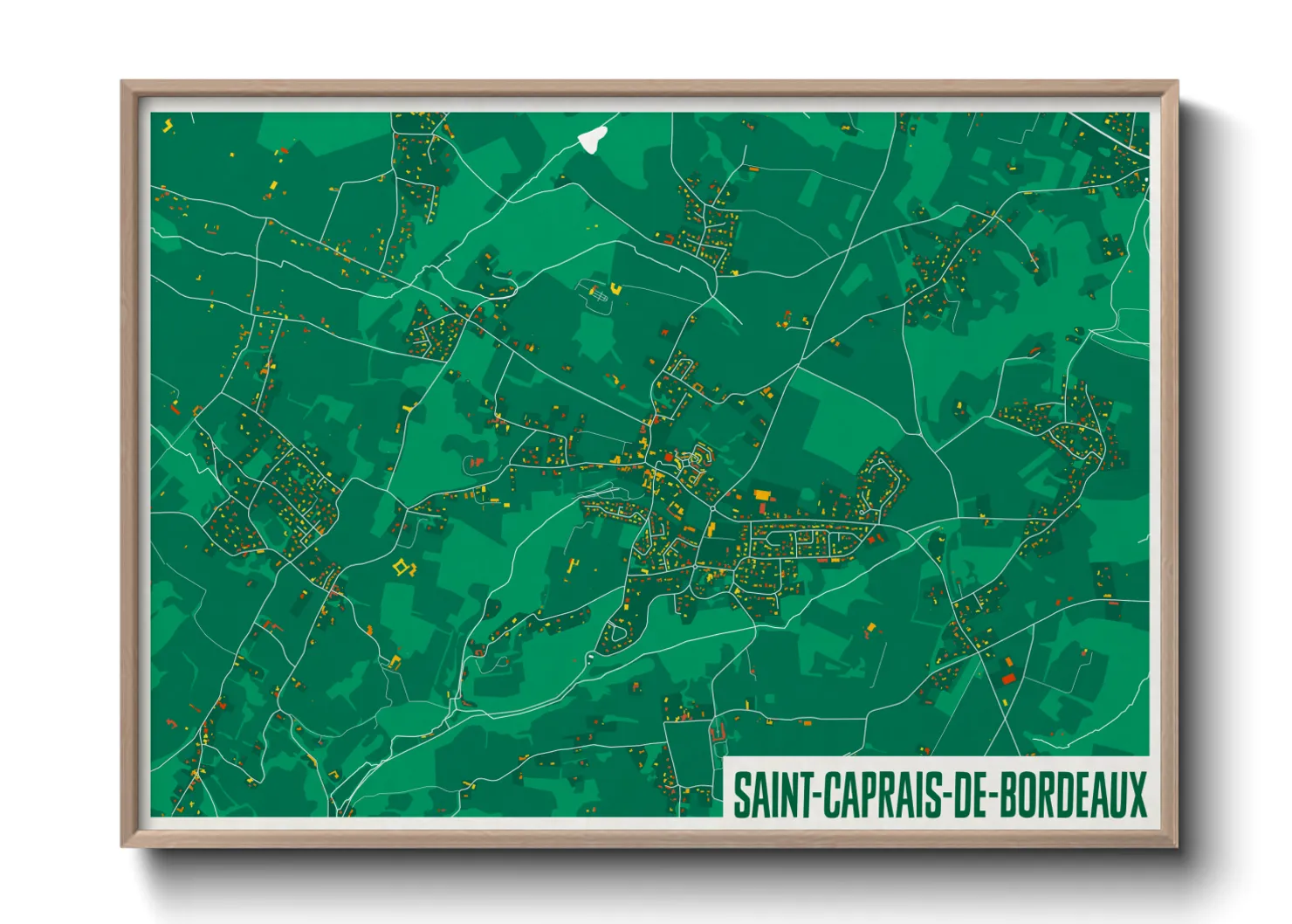 Une affiche de carte sur Saint-Caprais-de-Bordeaux